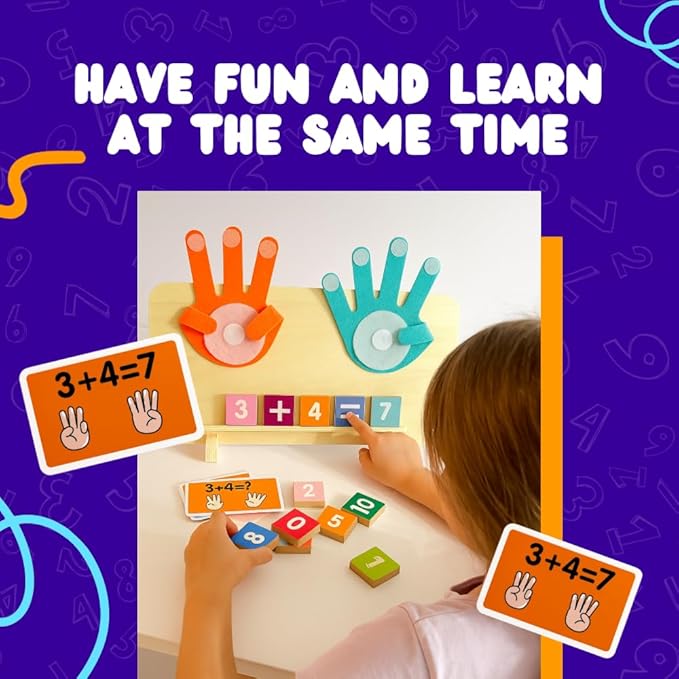 Montessori Educational Math Manipulatives Number Counting Kids 3 to 5 Homeschool Kindergarten, Interactive Learning Toy for Toddlers Preschoolers, Boys, Girls, Math Games, STEM Activities-BubblyBeeBaby