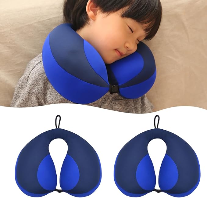 MOOB Kids Travel Pillow, Kids Head Neck & Chin Support U Shape Pillows, Travel Sleeping Essentials, Perfect for Car Airplane-BubblyBeeBaby
