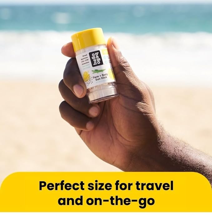 Hello Bello Mineral SPF 50 Face & Body Sunscreen Stick, Water Resistant and Reef Friendly Roll On Sun Protection, 1oz-BubblyBeeBaby