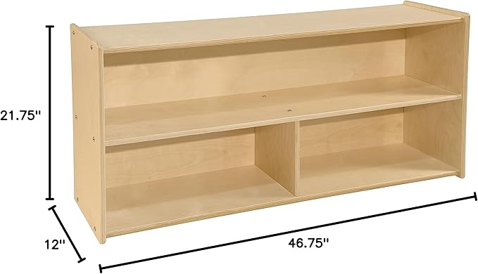 2-Shelf Kids Bookshelf & Toy Storage Organizer | 3-Section Montessori Shelves for Home & Classroom Organization & Storage-BubblyBeeBaby