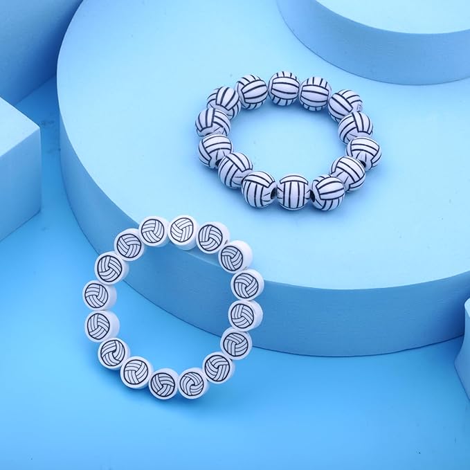 1600PCS Volleyball Sports Ball Polymer Clay Beads Charms for Friendship Bracelets Making Kit Cute Fun Beads DIY Arts Crafts Birthday Gifts for Kids Girls Volleyball Bead-BubblyBeeBaby