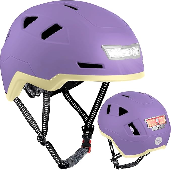 Kid Bike Helmets for Boys and Girls | Fit Head 51-54cm Circumference | CPSC & NTA-8776 Dual Certified | Multi-Sport Helmets with LED Lights, Magnetic Buckle, Detachable Visor-BubblyBeeBaby