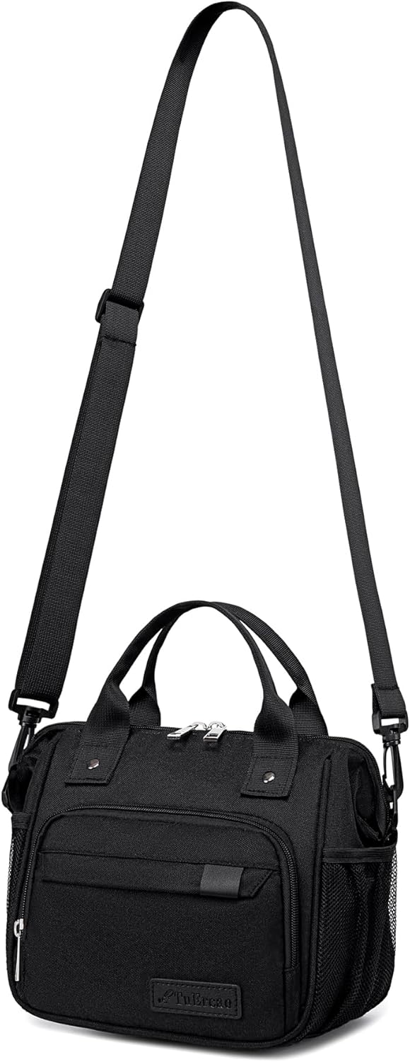 Small Lunch Bag Lightweight Insulated Lunch Box for Women Work Portable Soft Cooler for Picnic Travel Road Trips, Loncheras para Mujer, Black