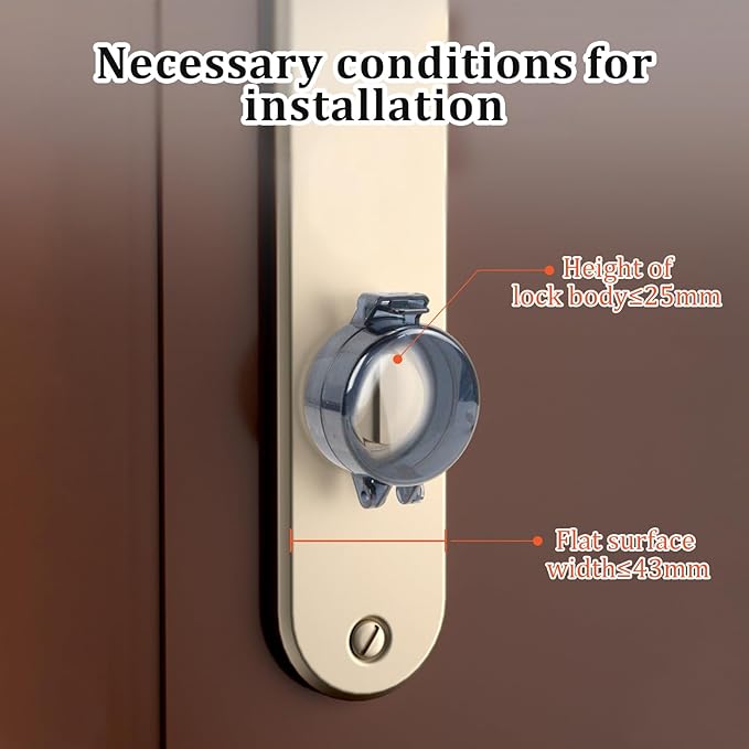 2 Pack Deadbolt Child Safety Lock Cover - Child Proof Deadbolt Cover & Door Knob Protector, Deadbolt Lock Cover for Kids, Prevents Accidental Locking (Fits Standard Locks) (Black)-BubblyBeeBaby