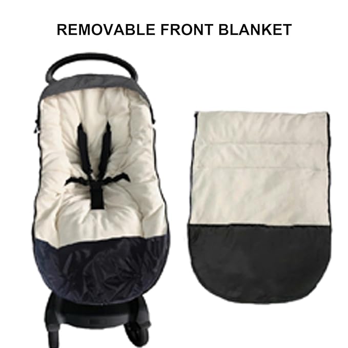 Funlife Anti-Kick Waterproof High Performance Winter Stroller Footmuff Fits All Travel Gear,Front Piece Height Adjustable and Removable,M6-4T-BubblyBeeBaby