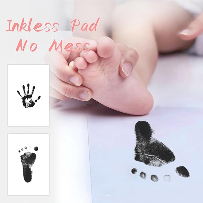 1-Pack Clean Touch Ink Pad for Baby Handprints and Footprints, Baby Footprint Kits,Inkless Hand and Footprint Kit,No Mess Ink Pad for Baby Hand and Footprints,Baby Shower Gifts for New Moms-BubblyBeeBaby