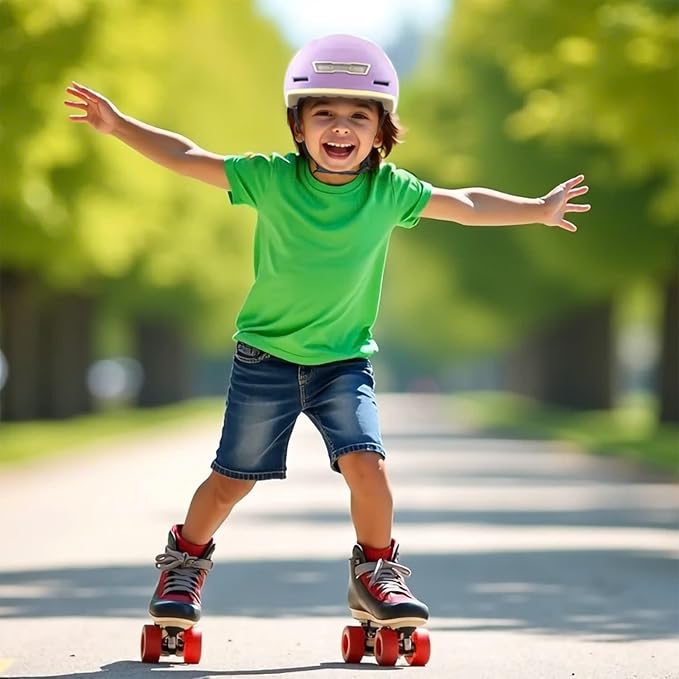 Kid Bike Helmets for Boys and Girls | Fit Head 51-54cm Circumference | CPSC & NTA-8776 Dual Certified | Multi-Sport Helmets with LED Lights, Magnetic Buckle, Detachable Visor-BubblyBeeBaby