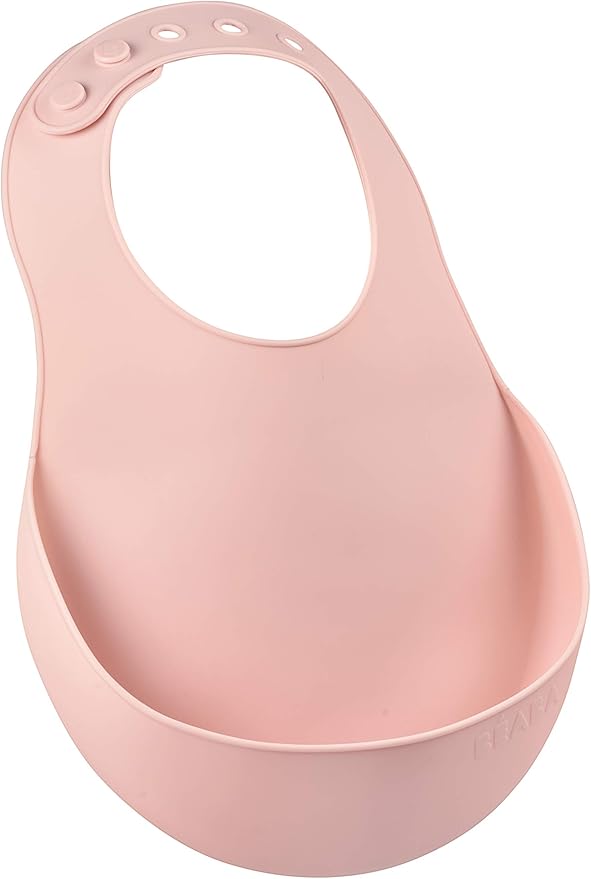 BEABA Silicone Baby Bib, Made with Soft Supple Silicone, Baby Bibs with Baby Food Catcher, Baby Essentials for Baby Feeding-BubblyBeeBaby
