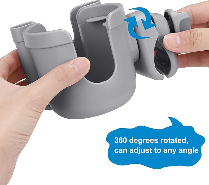 Accmor Stroller Cup Holder with Phone Holder, Bike Cup Holder, Universal Cup Holder for Uppababy Nuna Doona Strollers, 2-in-1 Cup Phone Holder for Stroller, Bike, Wheelchair, Walker, Scooter-BubblyBeeBaby