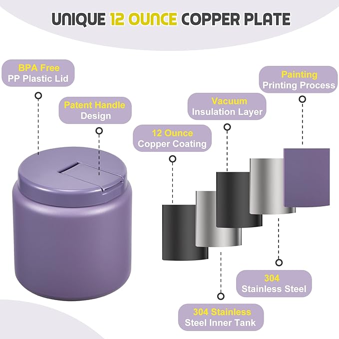 26oz Soup Thermo for Hot Food Kids with Buckle Lid Insulated Vacuum Food Jar Wide Mouth Leakproof Stainless Steel Lunch Container (Purple)-BubblyBeeBaby