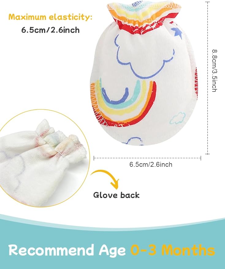 Cute Baby Mittens Newborn, No Scratch Baby Boy Mittens, Baby Girl Hat Gloves for Toddlers, Infant, Newborn-BubblyBeeBaby