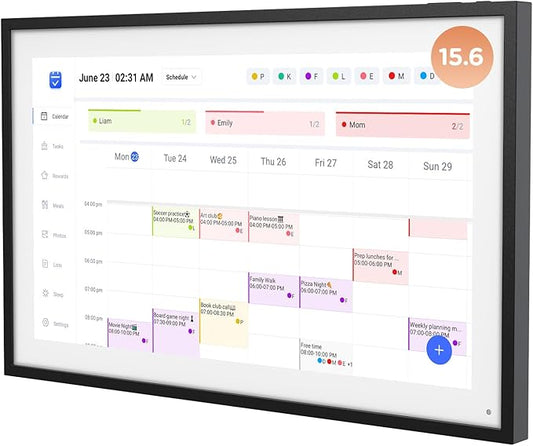 15.6 Inch Digital Calendar, Wall Electronic Desk Calendar, Full HD 1920 * 1080P IPS Touchscreen Interactive Display for Family Meal Planner Support - Streamline Household Organization-BubblyBeeBaby