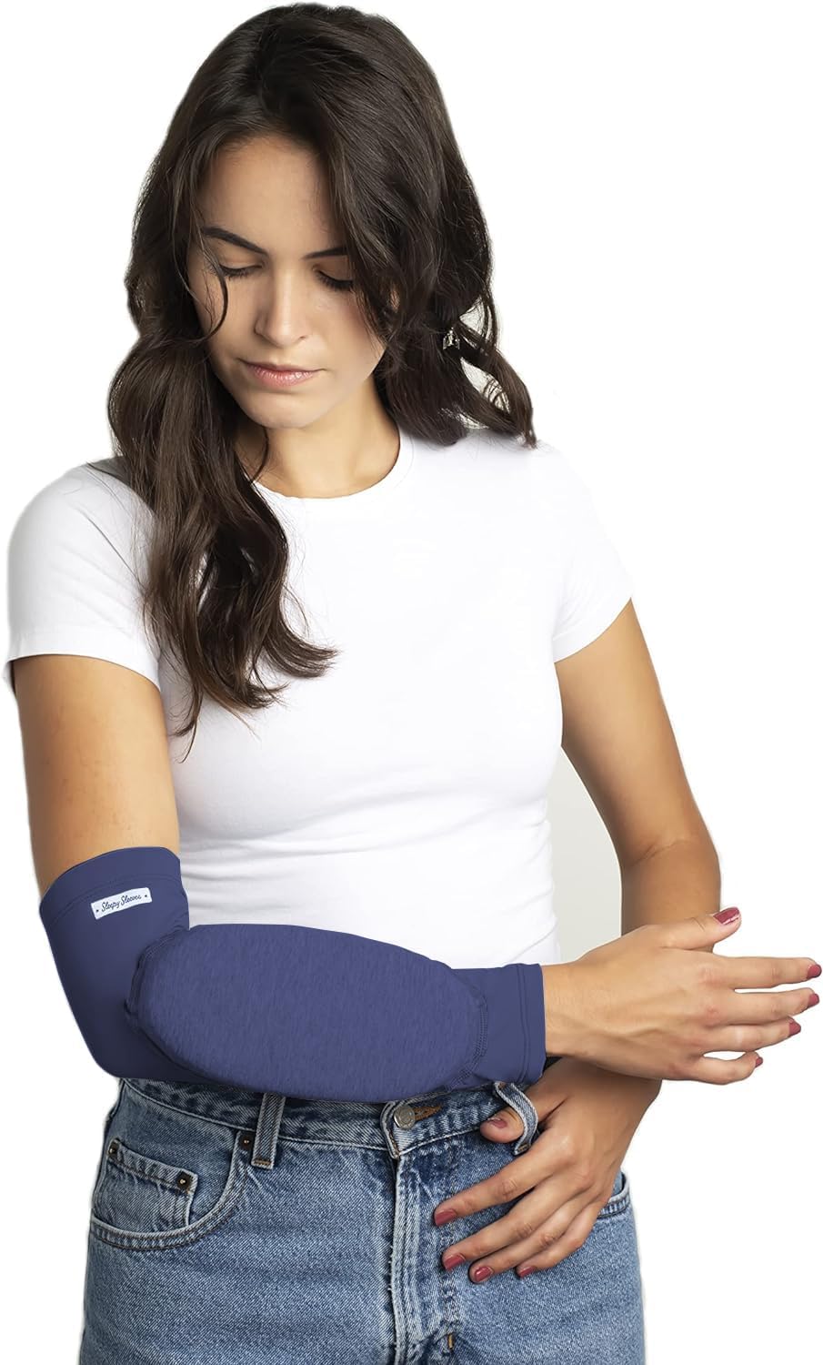 Arm Pillow, Portable Travel Memory Foam Pillow, Ultra Slim and Comfortable (Blue)