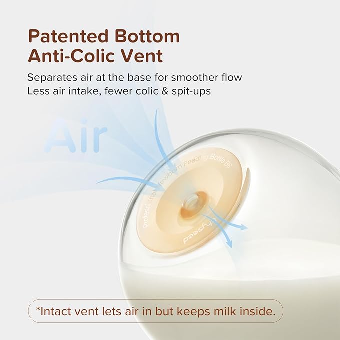 Thyseed Glass Natural Anti-Colic Baby Bottles | Newborn Breast Like Nursing Bottle for Breastfed Babies with Nipple(3-7 Months),8oz,1pack-BubblyBeeBaby