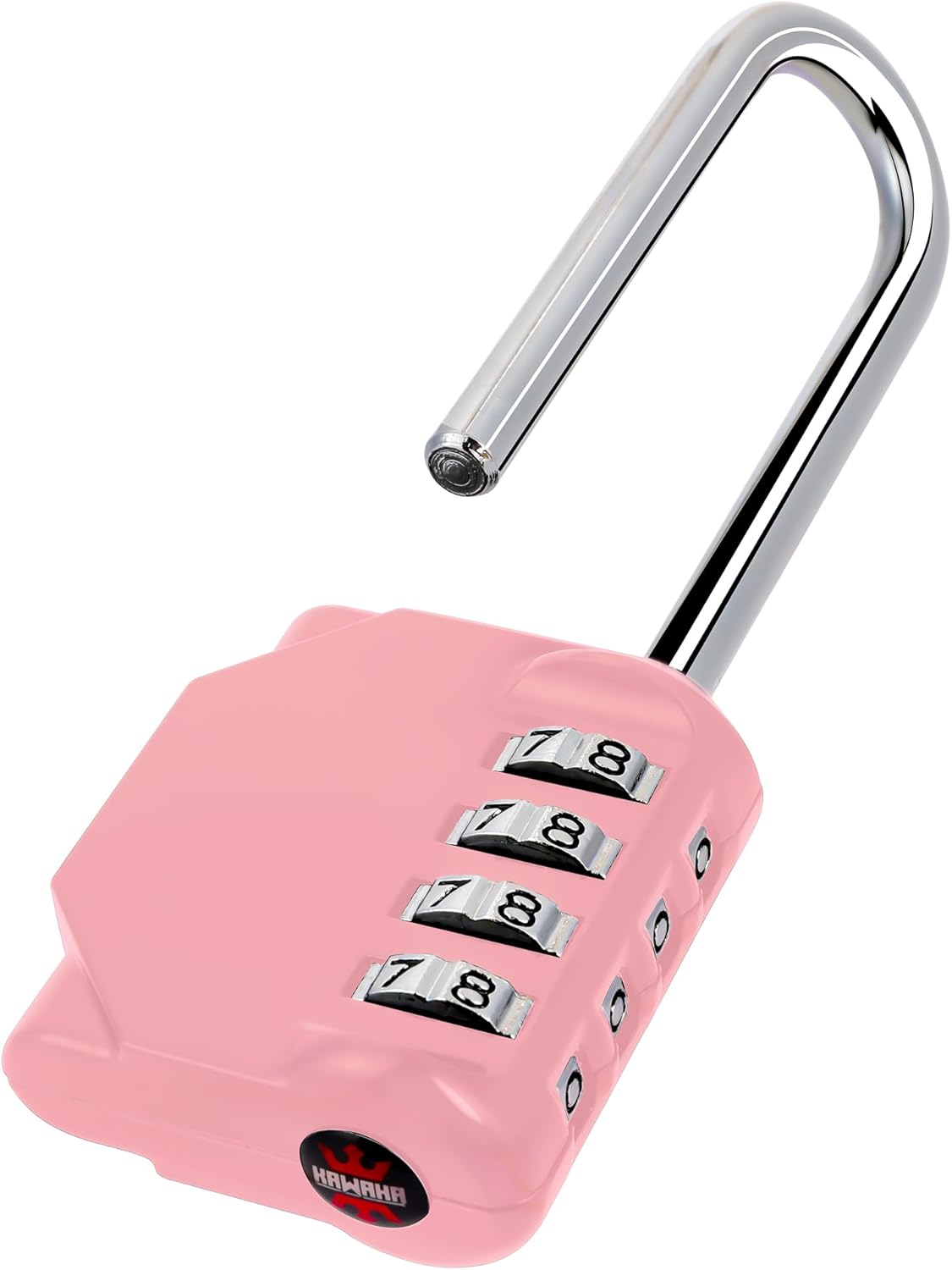 CL21RQ 2.6 Inch Long Shackle Combination Lock, 4 Digit Combination Padlock Set Your own Combination for Gym Locker Lock, School, Gates, Doors, Toolbox, Hasps and Storage (Rose Quartz (L) *1)