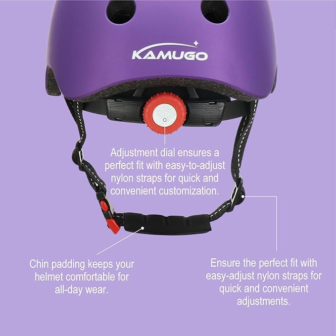 KAMUGO Kids Bike Helmet Set, Toddler Helmet for Ages 2-8 Boys Girls with Sports Protective Gear Set Knee Elbow Wrist Pads for Skateboard Cycling Scooter Rollerblading-BubblyBeeBaby
