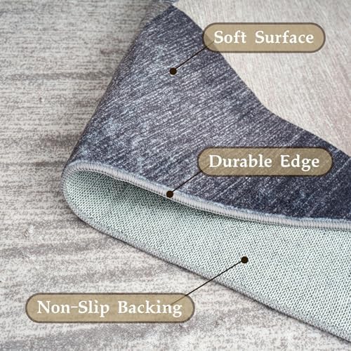 HOMFINE Washable Modern Area Rug - Geometric Style 9x12 Rugs for Living Room, Bedroom, Machine Washable Rug Soft Non Slip Non Shedding Area Rug - Green, 9'x12'-BubblyBeeBaby