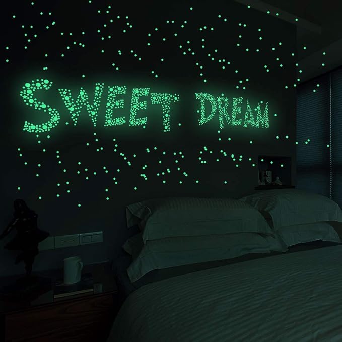 1230 PCS Glow in The Dark Stars Wall Stickers, 3D Adhesive Dots Decor Starry Sky Decor for Kids Bedroom or Birthday Gift,Beautiful Wall Decals (Green)-BubblyBeeBaby