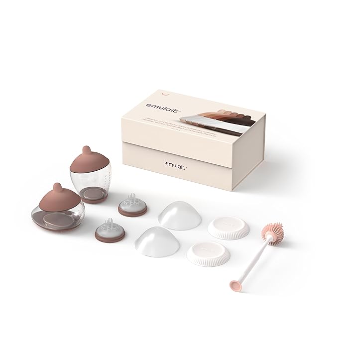 Baby Bottle Starter Kit Includes 2 Bottles 2 Nipples 2 Caps 2 Lids 2 Responsive Flow Valves, Cleaning Brush - Medium - Shape 2-RFV-BubblyBeeBaby