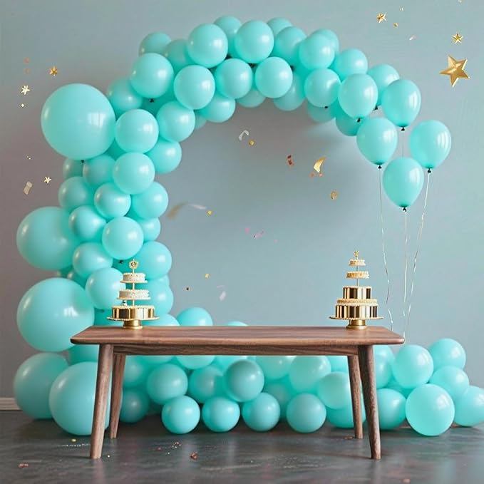 140pcs Cyan Blue Round Balloons Different Sizes 18 12 10 5 Inch Latex Balloons for Arch Decoration Party Balloon Kit for Graduation Birthday Party Wedding Balloon Baby Shower Decoration-BubblyBeeBaby