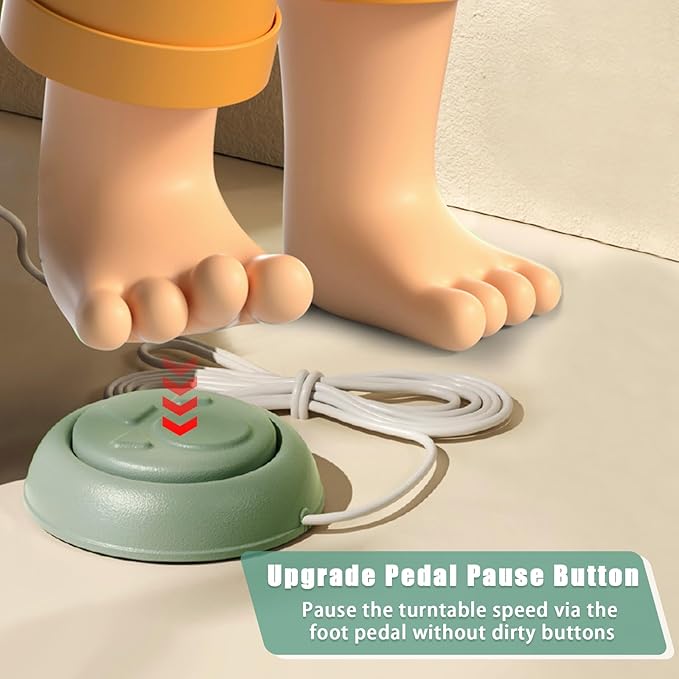 Hitish Mini Pottery Wheel, 4.7" Pottery Wheel for Kids Teens & Adults Beginners, Plug-in Motor, 1.32Lb Air Dry Clay, Crafts Kit for Home DIY, Ceramic Work & Art Creation, Clay Tools Included-BubblyBeeBaby