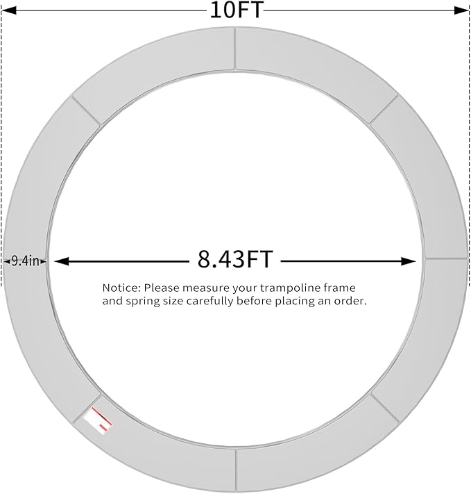 16FT/15FT/14FT/12FT/10FT Trampoline Safety Pad Replacement, Round Trampoline Spring Protection Cover, Fits 16FT/15FT/14FT/12FT/10FT Frames, Water-Resistant Trampoline Accessories-BubblyBeeBaby