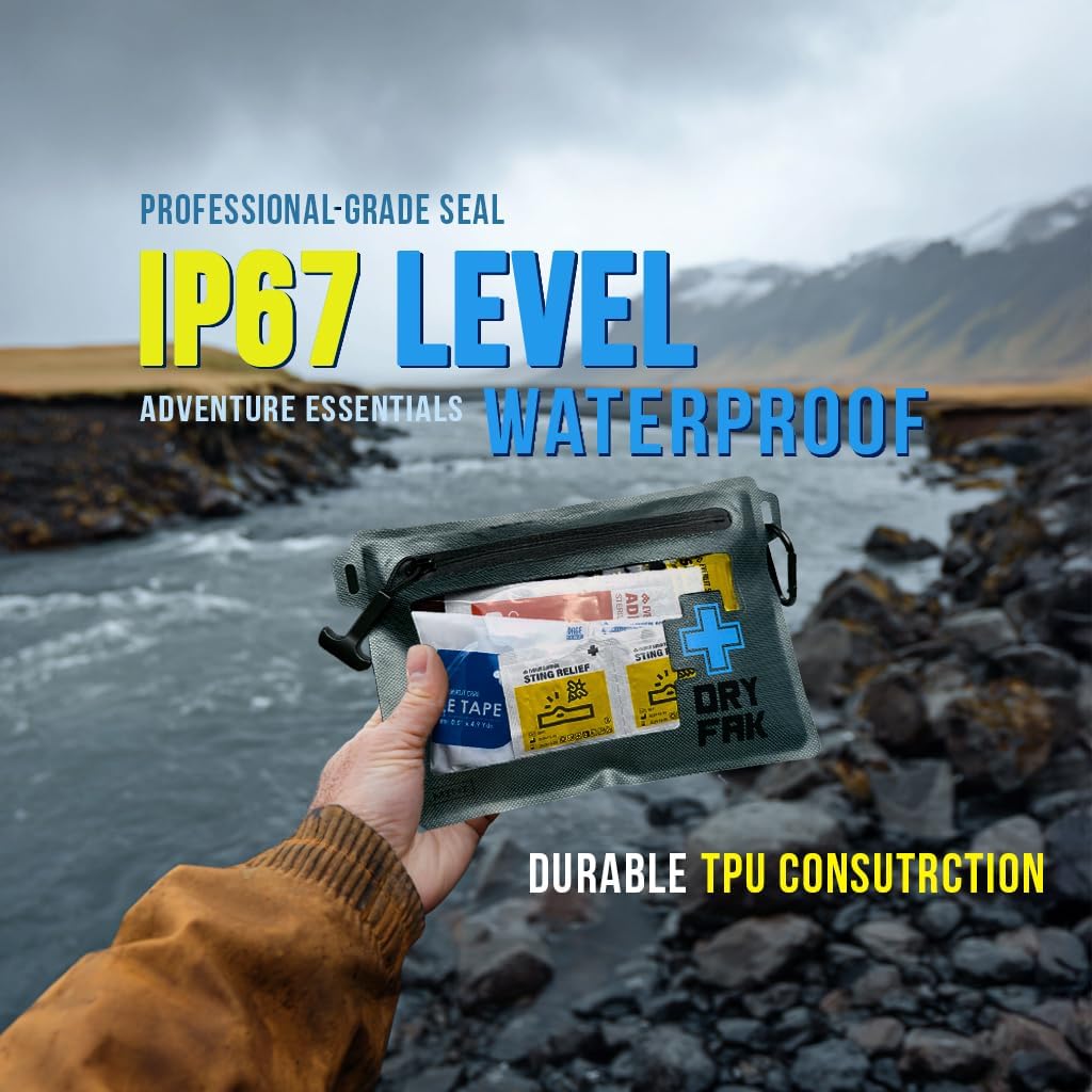 EVERLIT Ultralight Waterproof First Aid Kit, Boat First Aid Kit, Marine Medical Kit for Boating, Kayak, Backpacking, Hiking, Camping, Emergency Kit (Grey)