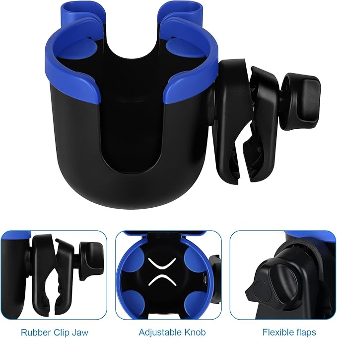 Accmor Stroller Cup Holder with Phone Holder, Bike Cup Holder, Universal Cup Holder for Uppababy Nuna Doona Strollers, 2-in-1 Cup Phone Holder for Stroller, Bike, Wheelchair, Walker, Scooter-BubblyBeeBaby