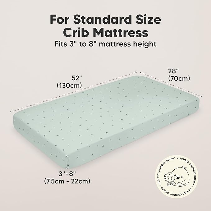 KeaBabies 2-Pack Organic Crib Sheets for Boys, Girls - 52x28 Fitted Crib Mattress Sheet Neutral, Breathable Jersey Cotton Cover for Baby Bed, Toddler Mattress, Soft & Cute Prints (Bunnies)-BubblyBeeBaby