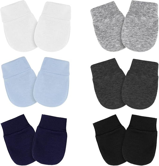 Newborn Baby Mittens No Scratch Cotton Elastic Wrist Gloves Infant Toddler Mittens for Baby Boy Girl 0-6 Months-BubblyBeeBaby