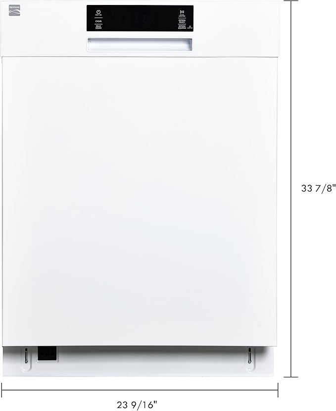 Kenmore 24" Built-in Stainless Steel Tub Dishwasher EasyFlex 3rd, SmartWash, UltraWash Plus, TurboDry, and MoreSpace Adjustable Rack, Energy Star Certified, White-BubblyBeeBaby