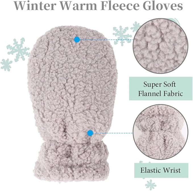Zsedrut Baby Boys Winter Glove Warm Toddler Infant Girls Mittens Fleece Lined Gloves 1-7 Years-BubblyBeeBaby