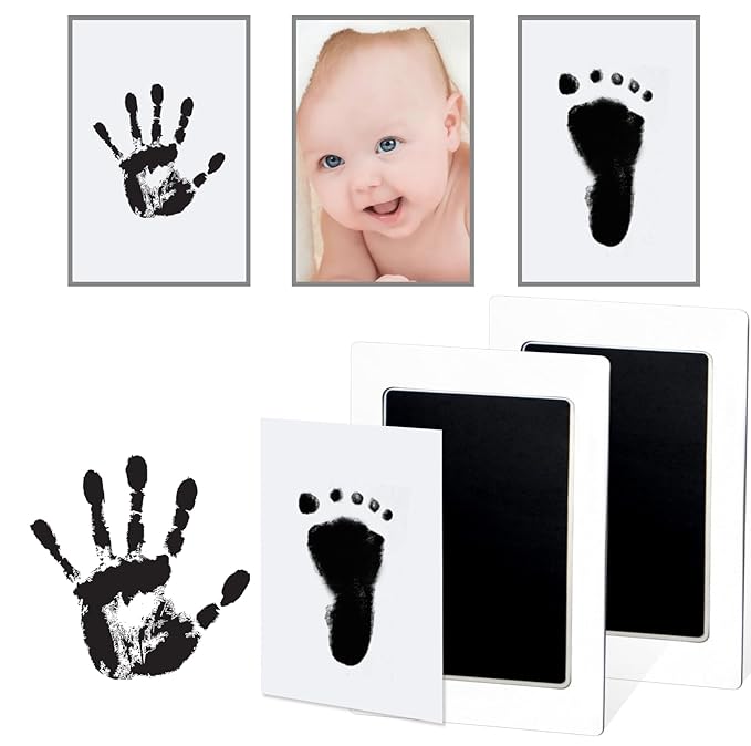 1-Pack Clean Touch Ink Pad for Baby Handprints and Footprints, Baby Footprint Kits,Inkless Hand and Footprint Kit,No Mess Ink Pad for Baby Hand and Footprints,Baby Shower Gifts for New Moms-BubblyBeeBaby