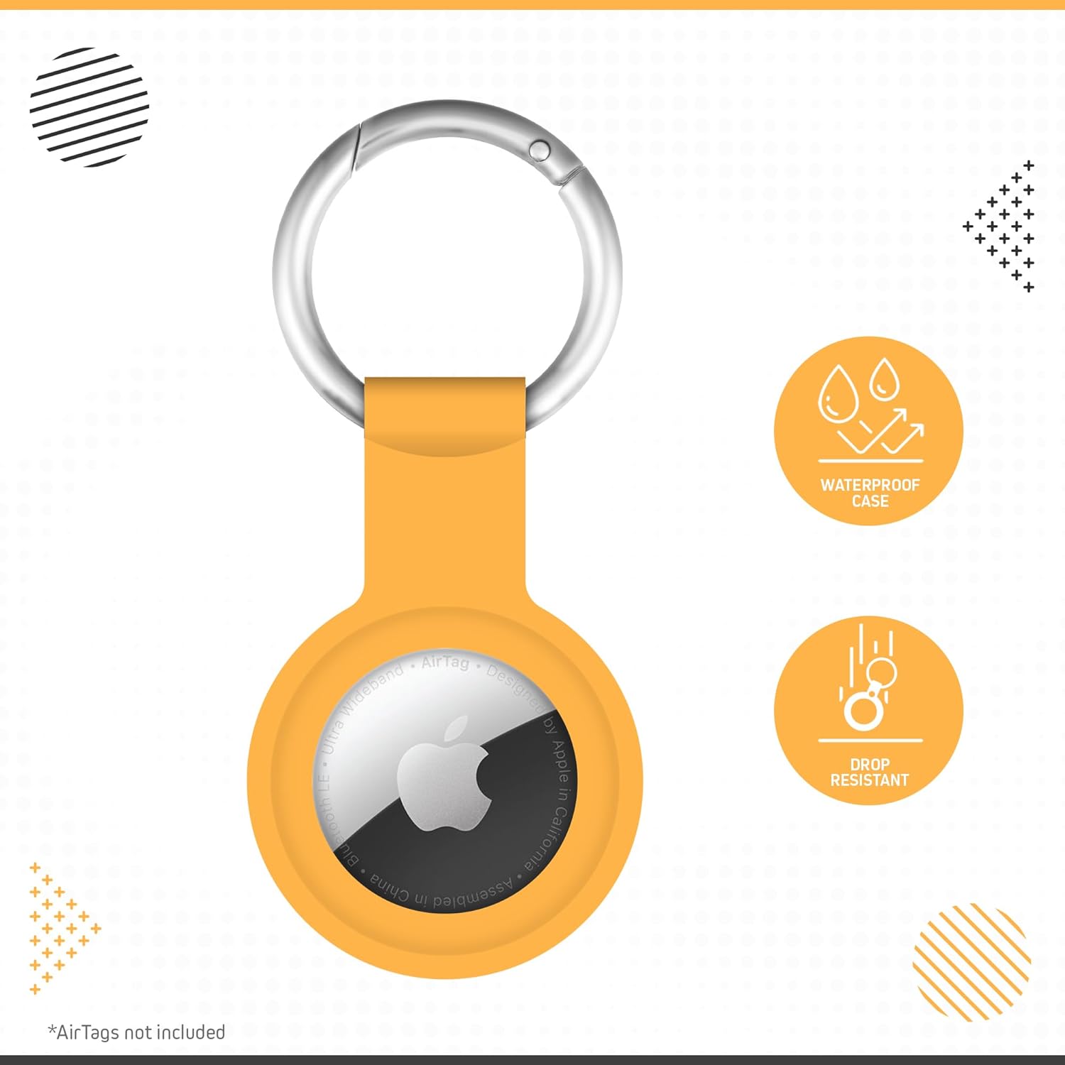 CHARGEWORX Air Tag Holder 4-Pack – Silicone Protective Keychain Holders for Apple Air Tags