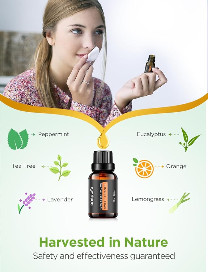 InnoGear Essential Oil Diffuser with Oils, 100ml Aromatherapy Diffuser with 6 Essential Oils Set, Aroma Cool Mist Humidifier Gift Set, Dark Wood Grain-BubblyBeeBaby