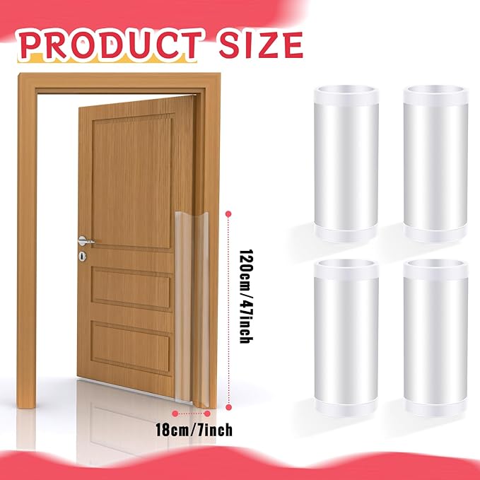 12 Pcs Door Pinch Guard Baby Proofing Jam Shield Door Finger Pinch Guard 47.2 x 7 Inch Hinge Cover Protectors for 90 and 180 Degree Gates Kids Pets Safety-BubblyBeeBaby