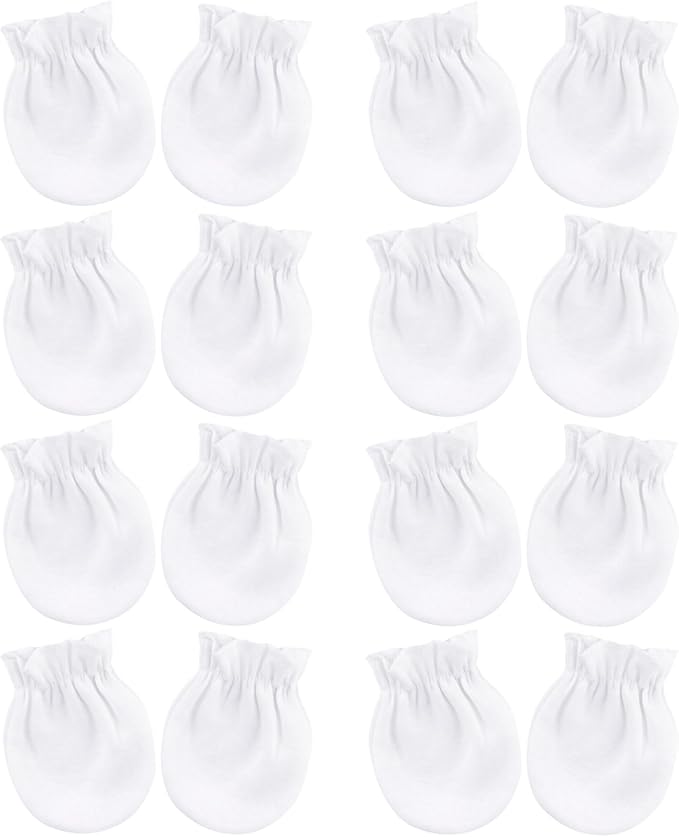 BQUBO Newborn Infant Toddler Mittens No Scratch Cotton Elastic Wrist Gloves Hypoallergenic for 0-6 Months Baby Boys Girls-BubblyBeeBaby