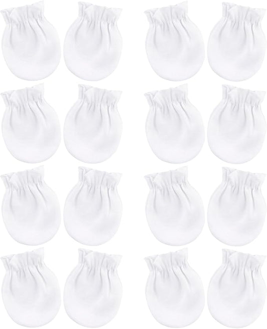 BQUBO Newborn Infant Toddler Mittens No Scratch Cotton Elastic Wrist Gloves Hypoallergenic for 0-6 Months Baby Boys Girls-BubblyBeeBaby