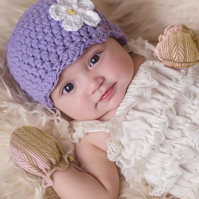 BQUBO Newborn Infant Toddler Mittens No Scratch Cotton Elastic Wrist Gloves Hypoallergenic for 0-6 Months Baby Boys Girls-BubblyBeeBaby