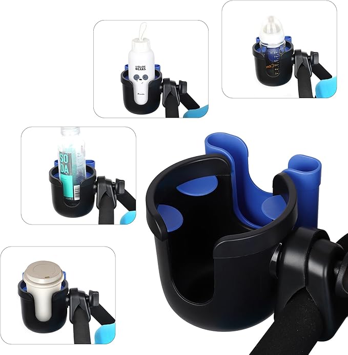 Accmor Stroller Cup Holder with Phone Holder, Bike Cup Holder, Universal Cup Holder for Uppababy Nuna Doona Strollers, 2-in-1 Cup Phone Holder for Stroller, Bike, Wheelchair, Walker, Scooter-BubblyBeeBaby