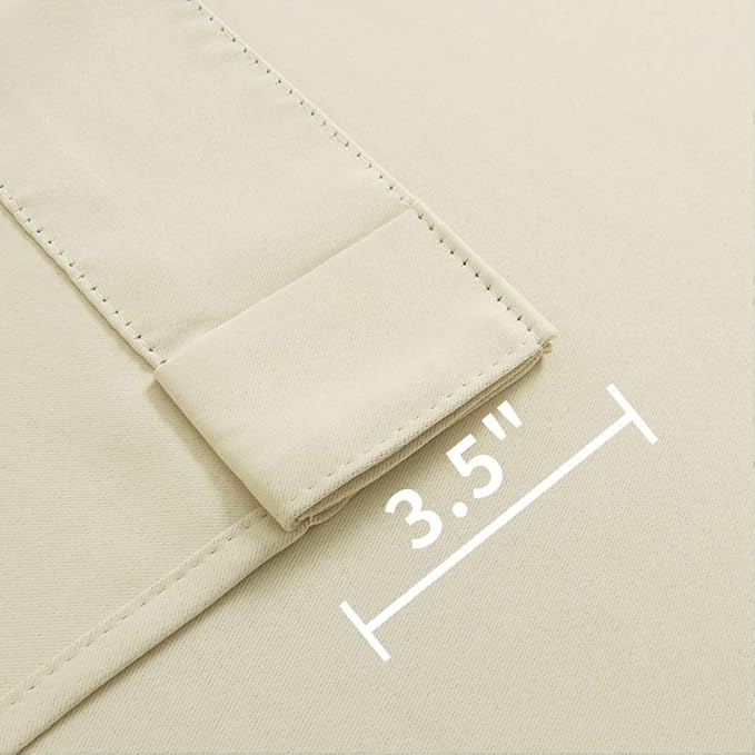 Joydeco Custom Blackout Curtains for Bedroom, 1 Panel Room Darkening Curtains & Drapes for Living Room Window Rod Pocket Back Tab (Custom Size,Light Beige)-BubblyBeeBaby