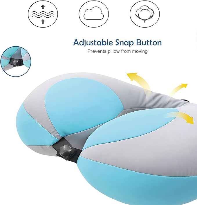 MOOB Kids Travel Pillow for Car Seat Kids U-Shape Travel Neck Pillow Support Children Stroller Pillow Blue-BubblyBeeBaby