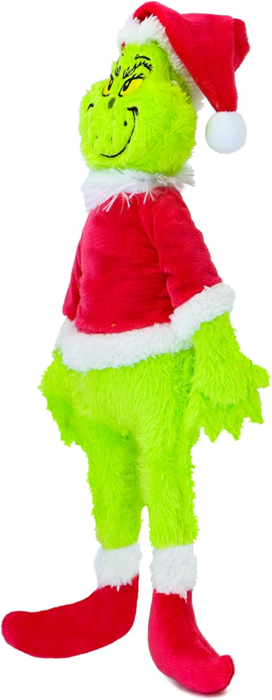 11.8-Inch Green Christmas Plush Toy, Mischievous Holiday Figure Who Loves Stealing Gifts, Perfect for Kids, Cute Christmas Decoration for Homes and Trees-BubblyBeeBaby