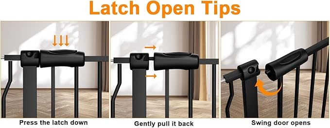 HOOEN 30" Tall Extra Wide Baby Gates for Doorways Stairs 86 to 105 Inch Large Long Pressure Mounted Dog Gates for The House Metal Tension Indoor Child Safety Gates for Kids or Pets-BubblyBeeBaby