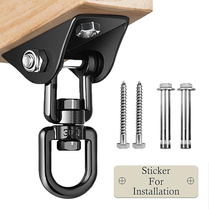 Heavy Duty Swing Hangers for Wooden Sets 2000 LB Capacity Hammock Hanger 360 Swivel Stainless Steel Swing Hardware Accessories 2 Packs for Porch Playground Yoga Heavy Bag-BubblyBeeBaby