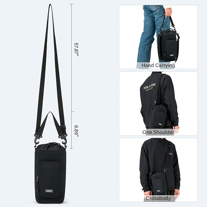 Insulated Water Bottle Carrier Bag with Strap Phone Pocket for 25/32/40/64 oz Tumbler Cup, Water Bottle Holder-BubblyBeeBaby