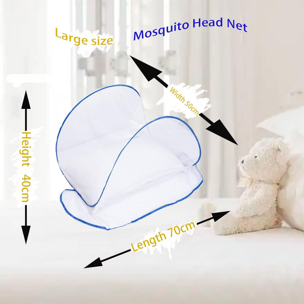 CMINGJ Portable Mosquito Head Net Foldable Pop-Up Travel Essentials Mosquito Net for Bed Free Installation-Large Size Suitable for Bedroom, Camping, nap (Large)