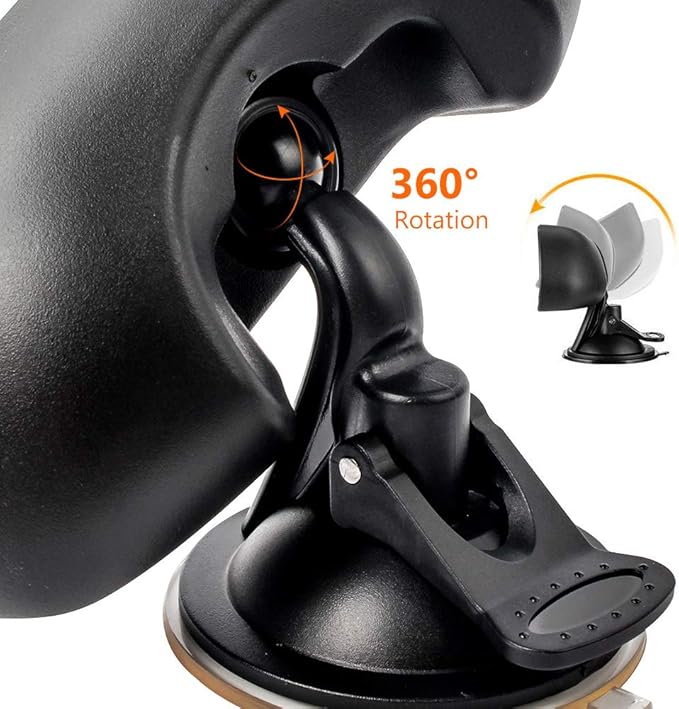 GES Rear View Mirror - 360 Degree Adjustable, Strengthen Suction Cup for Car - 5.9 x 2.2Inch - Black-BubblyBeeBaby