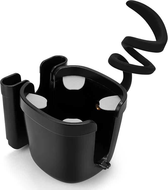 Accmor Stroller Cup Holder, Universal Cup Holder with Silicone Gooseneck Arm, Bike Cup Holder, 360° Rotatable Large Caliber Drinks Holder for Stroller, Bike, Wheelchair, Walker-BubblyBeeBaby