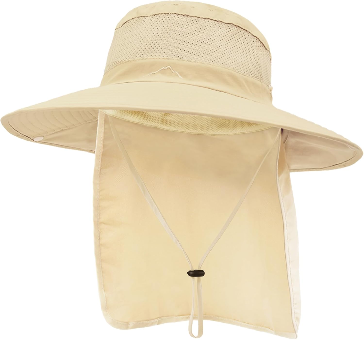 Outdoor Sun Hats with Stowable Neck Flap for Men Women UPF 50+ Mesh Summer Bucket Hat Wide Brim for Fishing Safari Hiking